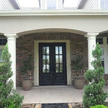 Wood Doors with Decorative Glass