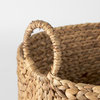 Sivan Light Brown Water Hyacinth Round Baskets w/Handles (Set of 3)