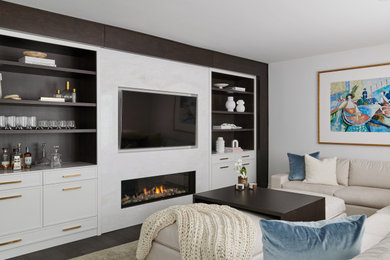 Inspiration for a contemporary family room in Toronto.