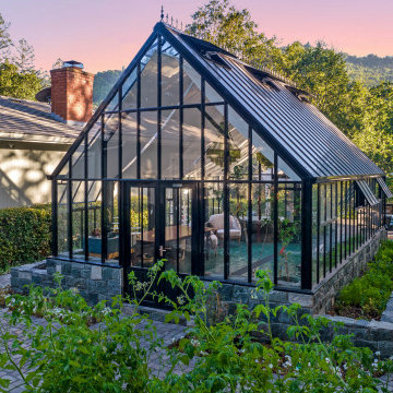 Garden Walkway Beside Greenhouse – Saratoga, CA