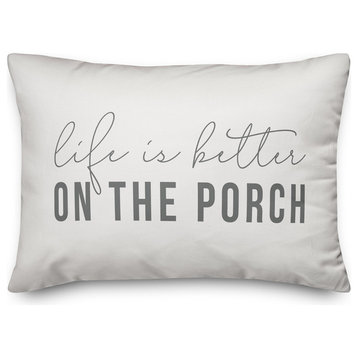 Life Is Better On The Porch Outdoor Lumbar Pillow