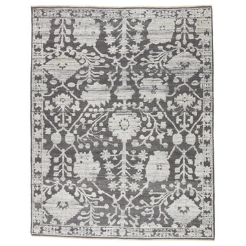 Jaipur Living Riona Hand-Knotted Floral Gray/ White Rug, 6'x9'