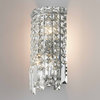 Cascade 2-Light Chrome Finish Crystal Rounded Wall Sconce ADA Compliant, Small