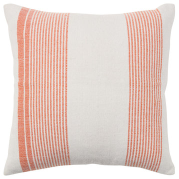 Jaipur Living Parque Outdoor Striped Orange/Light Gray Down Fill Pillow 20"X20"