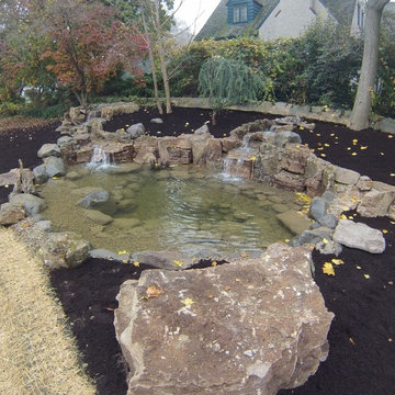 Wisconsin Weathered Moss Rock and Driftwood Ecosystem Pond