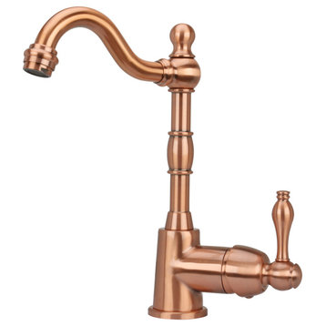 One-Handle Copper Widespread Kitchen Bar Faucet, Copper
