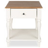 Kate and Laurel Sophia Wood Nightstand Side Table With Drawer, White