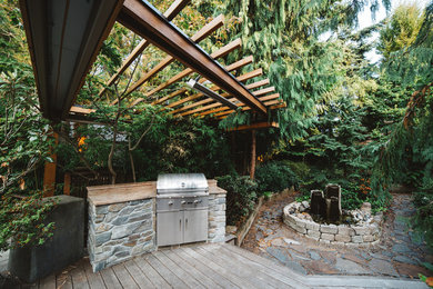 Small transitional exterior home photo in Seattle