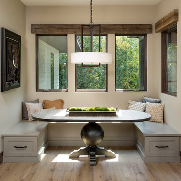 Reclaimed Timber Trim and Wood Flooring in Modern Breakfast Nook