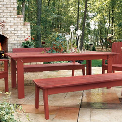 Behren's Collection B099 Outdoor Pine Four Seat Bench in Red - Outdoor Benches