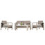 GDF Studio 4-Piece Sonora Outdoor Aluminum Loveseat with Cushions Set