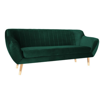 Levi 3-Seat Sofa With Gold Feet, Bottle Green