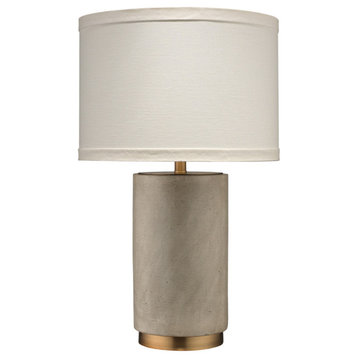 Mortar Table Lamp, Cement and Brass