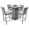 Oasis Pub Table Set With Barstools 5 Piece Outdoor Wicker Furniture