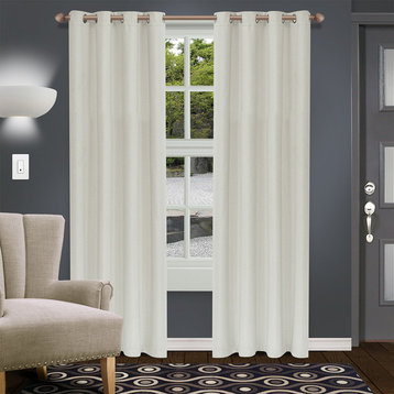 Shimmer Blackout 2 Panel Curtains (52X84), Ivory