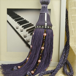 5 Colors QYM14 Faux Silk Curtain Tassel Tie Backs in Purple Color - Window Treatment Accessories