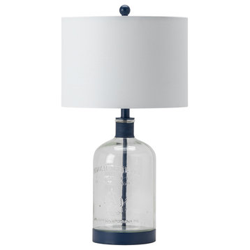 Woodburn Blue Metal and Glass 26.5" Table Lamp