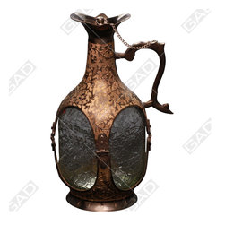 BOTTLE GLASS GOLDEN FIRKI - Home Accessories & Decor