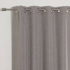 Faux Linen Grommet Blackout Curtain, Gray, 52"x84"