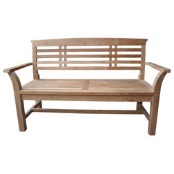 Transitional Outdoor Benches by Anderson Teak