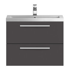 Bathroom Vanity Unit and Sink, Grey Gloss, 72 cm