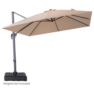 Crestlive Products Outdoor 10 FT Square Offset Cantilever Umbrella, Tan