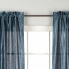 Navy Blue Rod Pocket Textured Curtain / Drape / Panel - 84" - Piece