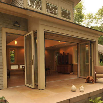 Glass wall fully open mode - Passive Solar Addition