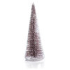 3-Piece Set Clear Glass Decorative Tree with Pink Glitter, 8" Tall