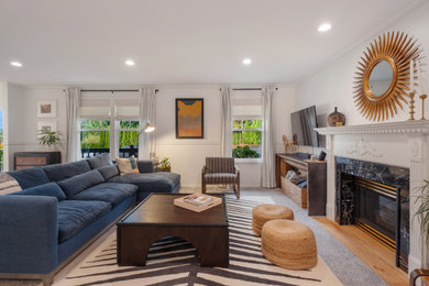 Transitional living room photo in Seattle