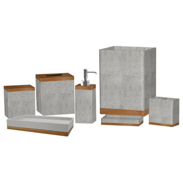 nu steel Concrete 7Pc Set Bath Collection-Stone Grey