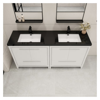 Lexora Lafarre 80 in W x 20 in D Rustic Acacia Double Bath Vanity, Cultured Marble Top, Brushed Nickel Faucet Set and Mirror, Rustic Acacia w/ Brushed