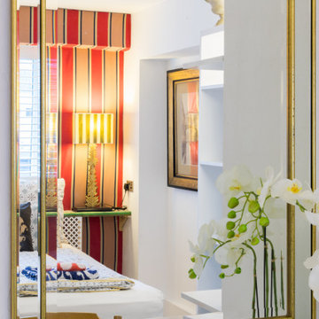 fabric wall covered room