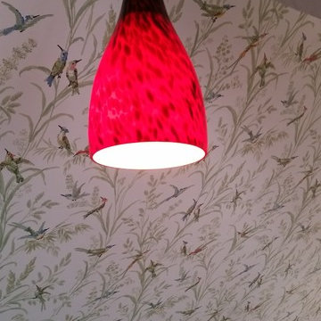 Red Pendant in Attic Bedroom