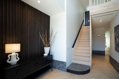 Inspiration for a contemporary entryway in Adelaide.