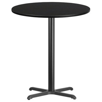 Bowery Hill 36" Round Restaurant Bar Table in Black