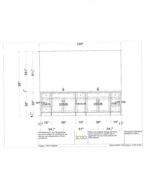 Vanity light and mirror size?