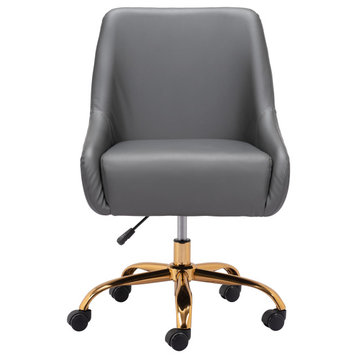 Parker Office Chair Gray & Gold, Gray & Gold