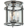 Murray Hill Bent Glass Ceiling Lantern  - Small, Polished Nickel
