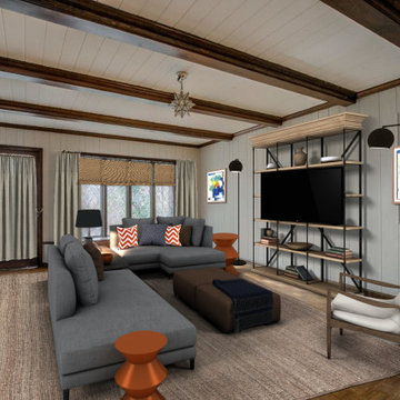 Virtual Staging to update living room space.