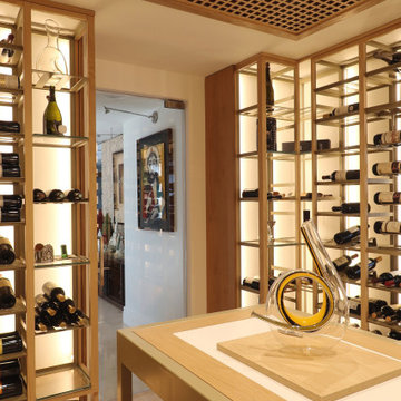 Wine Cellar Dining Room Window View - Custom Wine Cellar, Miami FL