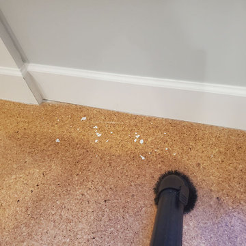 After Construction Deep Cleaning to Remove Dywall Dust Soil and Wood Chips Locat
