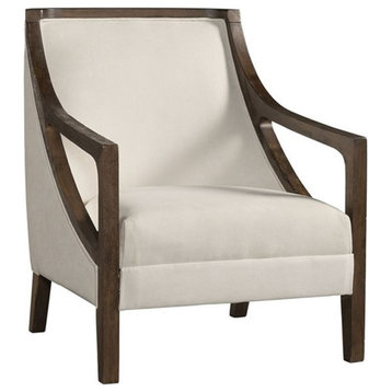 Picket House Furnishings Dayna Beige Accent Chair with Brown Frame