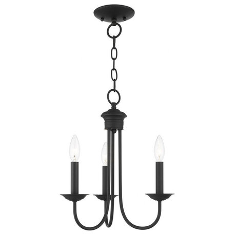 Livex Lighting Estate - Three Light Chandelier, Black Finish