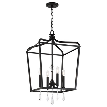 Minka Lavery Laurel Estate 4-Light Semi Flush Mount 4448-66A, Coal