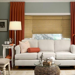 Bamboo Shades with Privacy Liner - Vertical Blinds