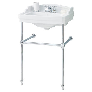 Cheviot Products Essex Console Sink, 8" Faucet Drilling, Chrome Frame