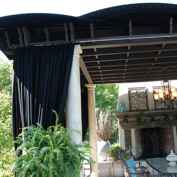 Custom Welded Frame Canopy on Wooden Pergola