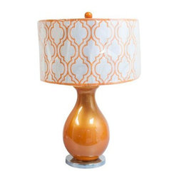 Diamond Thatchman Orange Table Lamp - Table Lamps