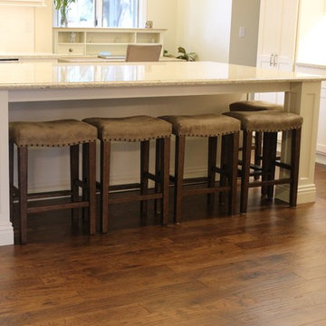 Davenport, IA- White Painted Kitchen With Gold Accents and Large Island